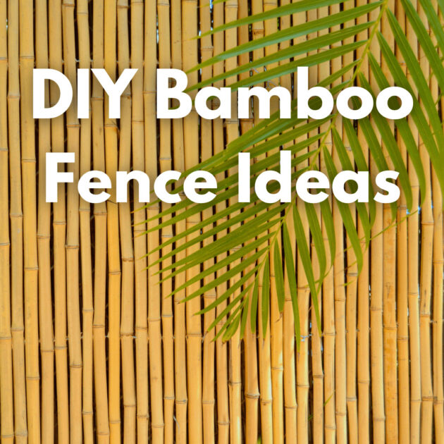 a bamboo fence with text that says DIY bamboo fence ideas