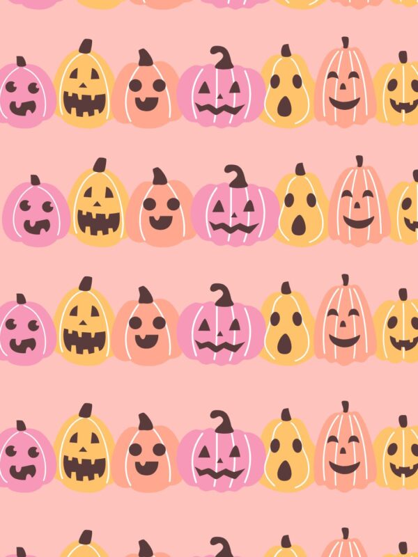 pink, orange and purple Halloween jack o lanterns patterns