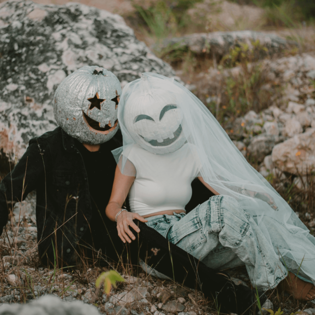 a cozy couple on a fall date
