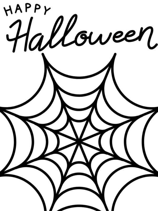 Spider web coloring page for kids