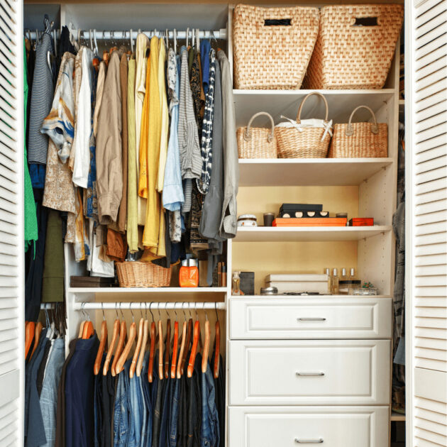 an organized small closet