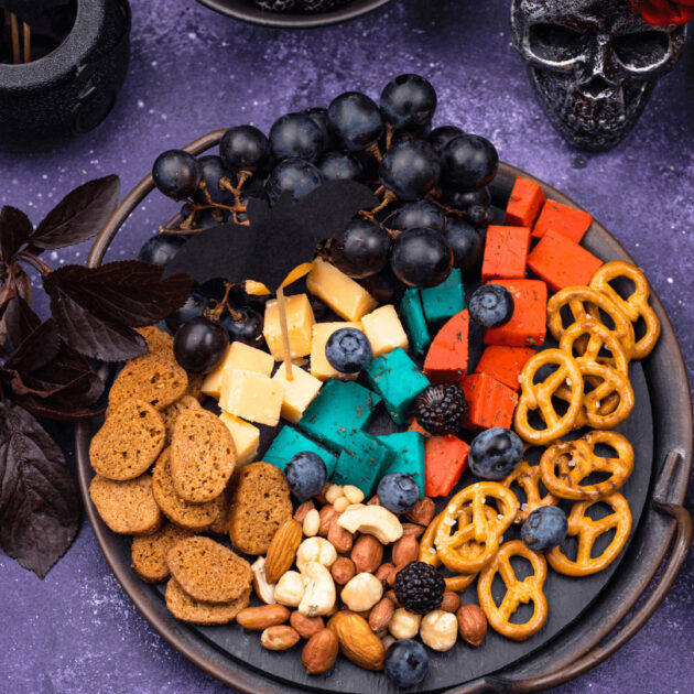 a Halloween snack board for a Halloween party