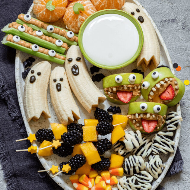 a Halloween charcuterie board