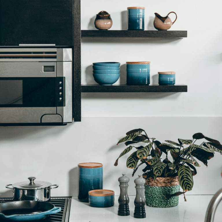 blue and teal beach kitchen