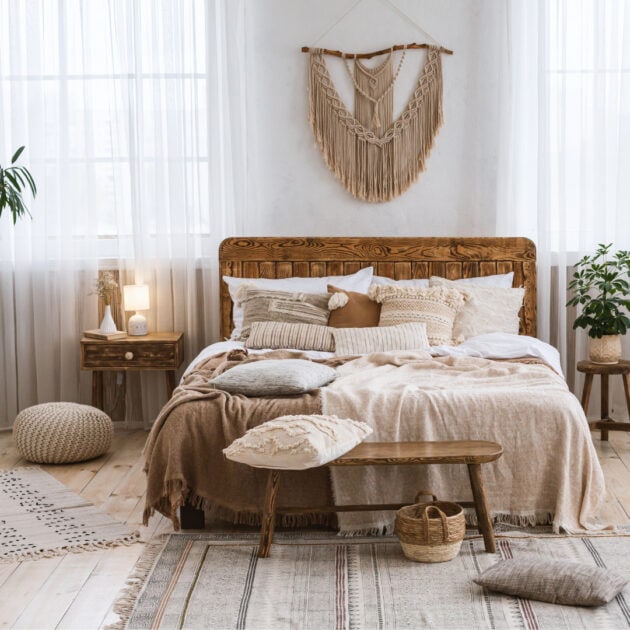 brown and tan bedroom decor