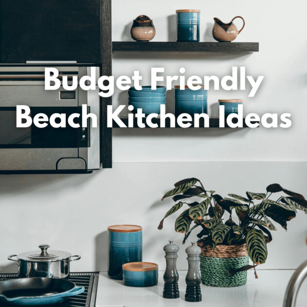 coastal kitchen with blue appliances