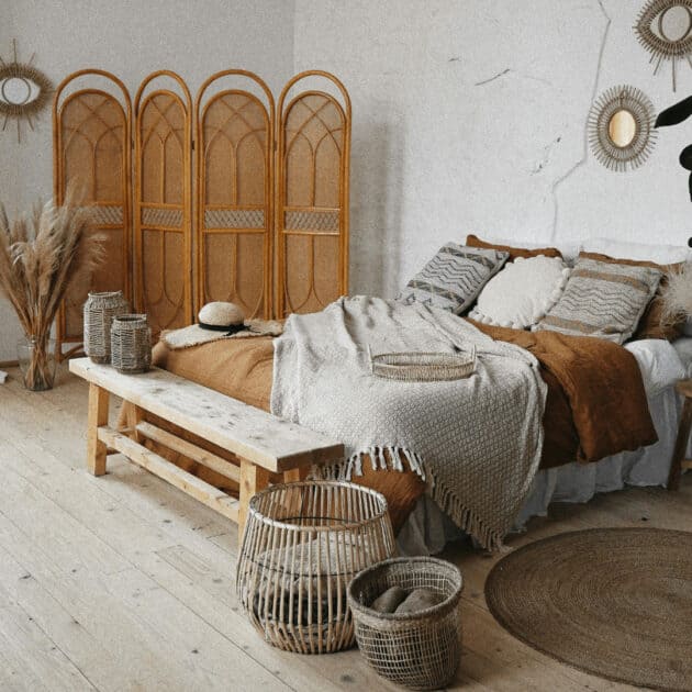 layered blankets on a bed