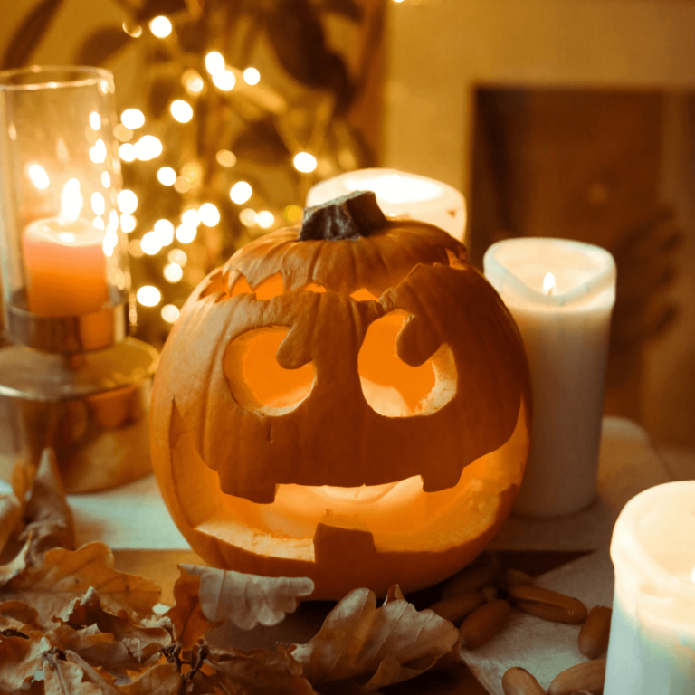 a simple carved Halloween pumpkin
