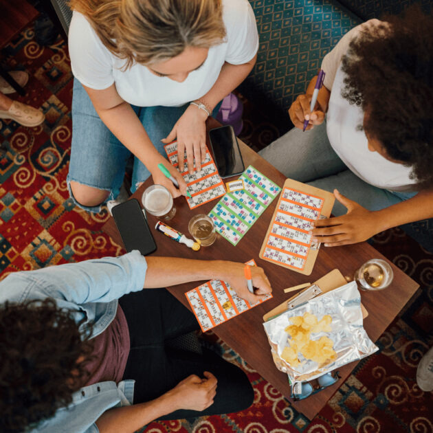 family playing a Thanksgiving game