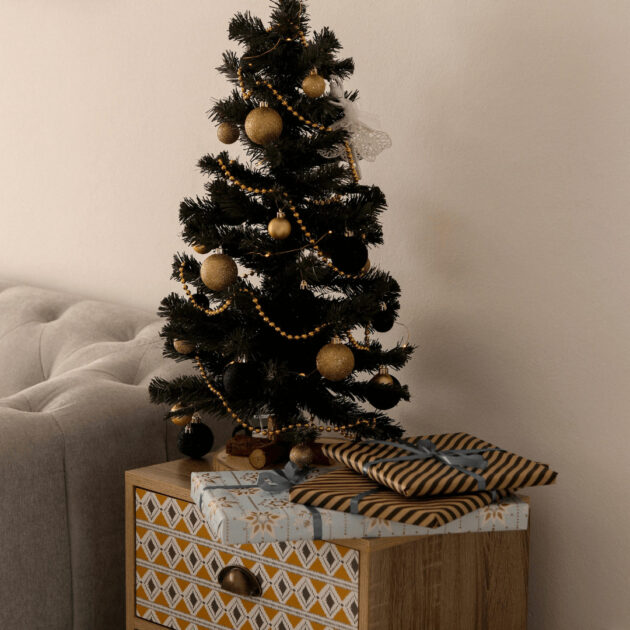 a small sustainable Christmas tree