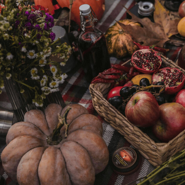 seasonal fall produce for a Thanksgiving party