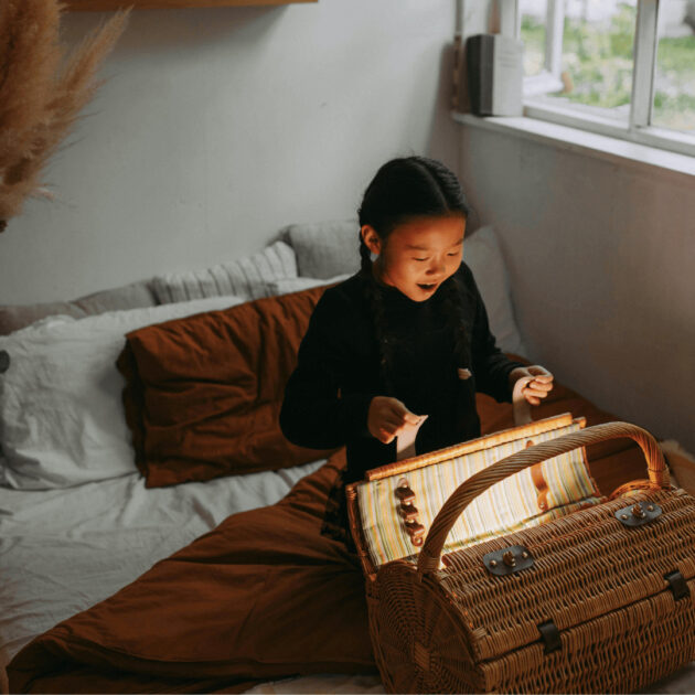 an experience gift wrapped in a basket