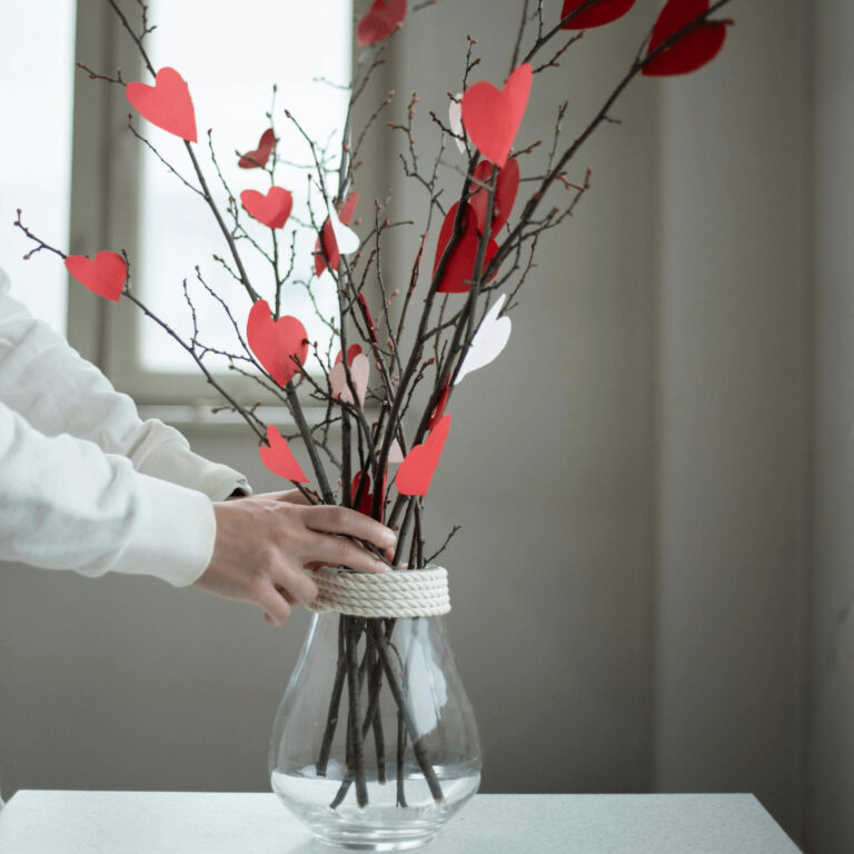 heart centerpiece for Valentine's Day party