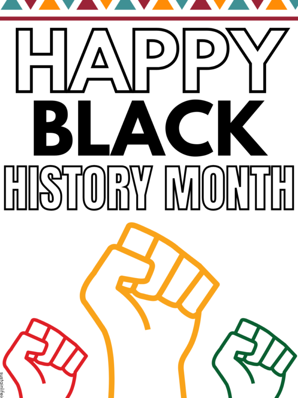 Happy black history month coloring page