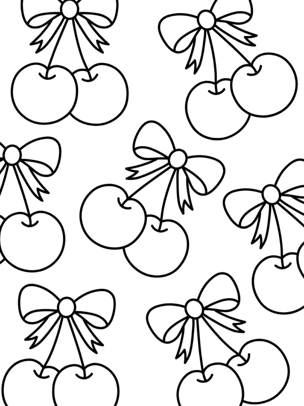 cherry bow coloring page