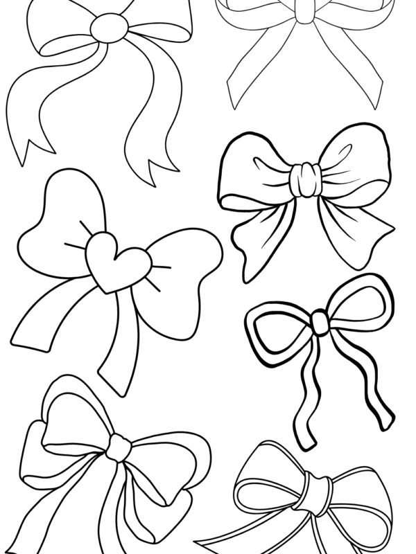 hair bow coloring page