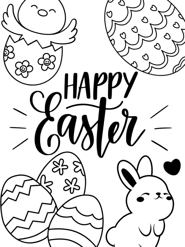 Happy Easter coloring page