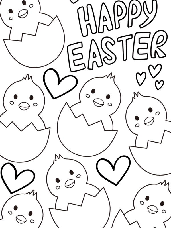 baby Easter chick coloring page