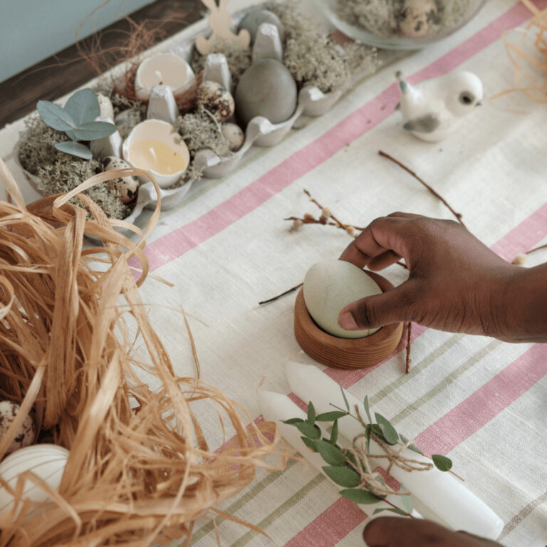 pastel Easter tablescape