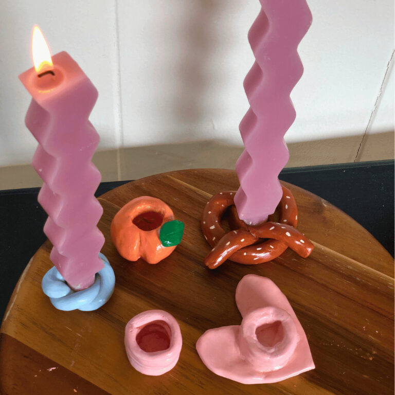 handmade candle holders and taper candles