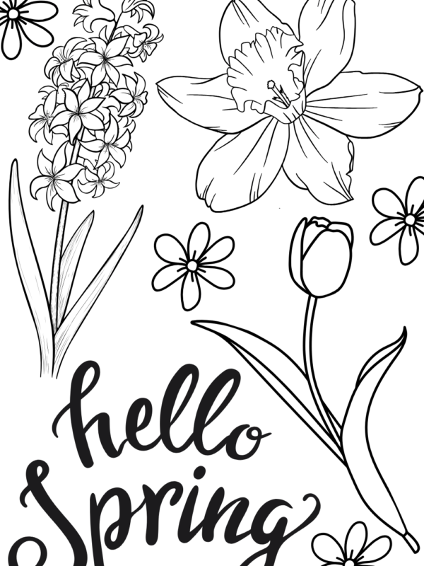 spring flower coloring page