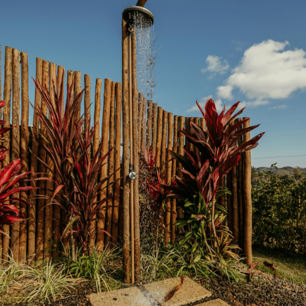 outdoor bamboo shower