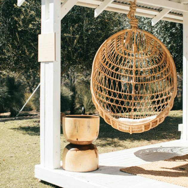 swinging bamboo chair