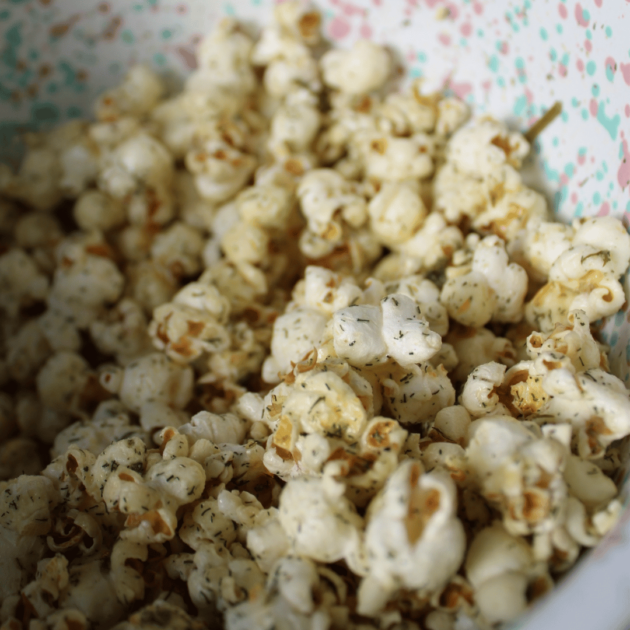 simple dill pickle popcorn