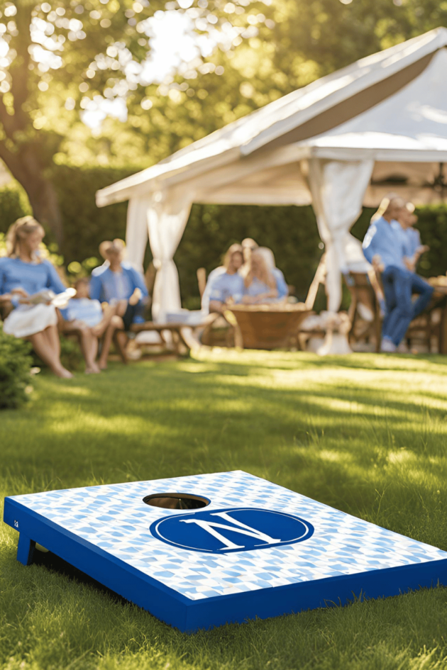 monogram cornhole board design