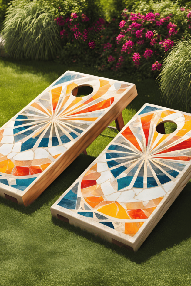 mosaic cornhole board design