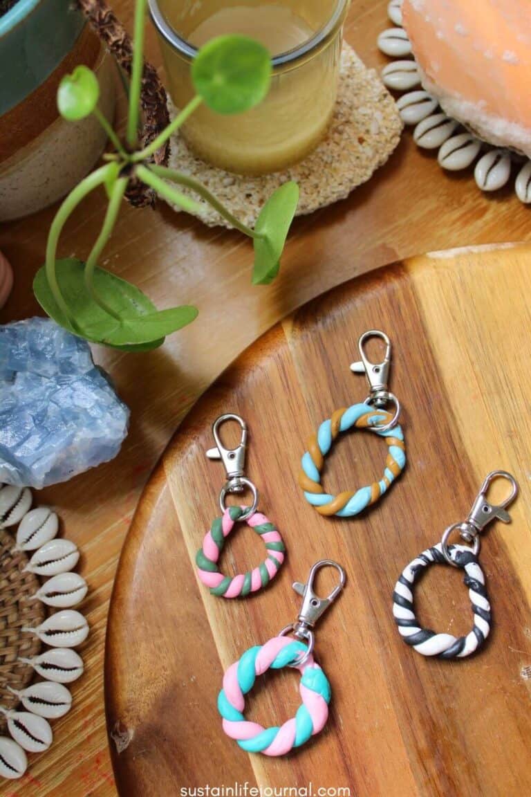 multi colored clay keychains