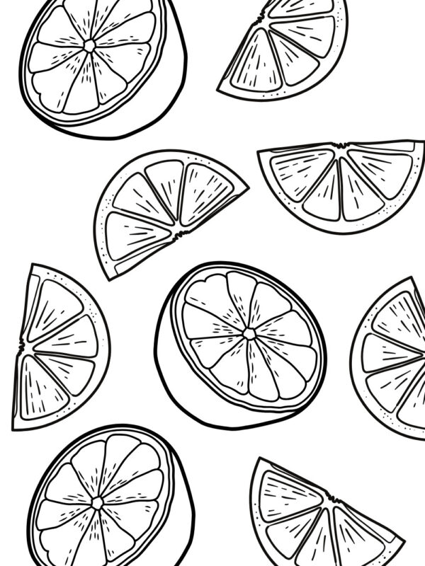 printable lemon coloring page