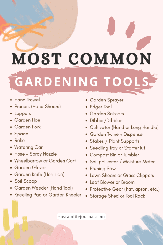 most common gardening tools for beginners