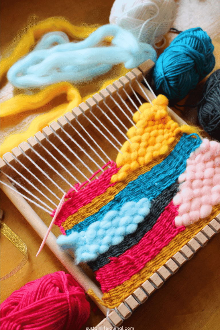 multi colored woven loom project