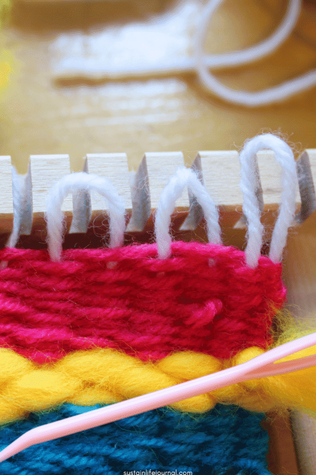 loops coming off of loom