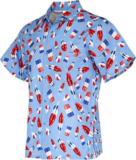 funny guy mugs men's seasonal hawaiian print button down short sleeve shirt