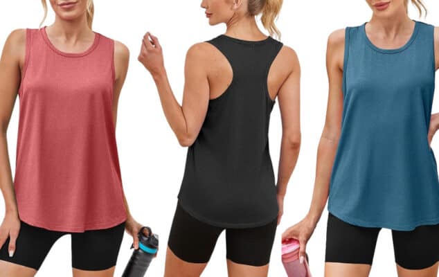 Women in sleeveless athletic tops and shorts