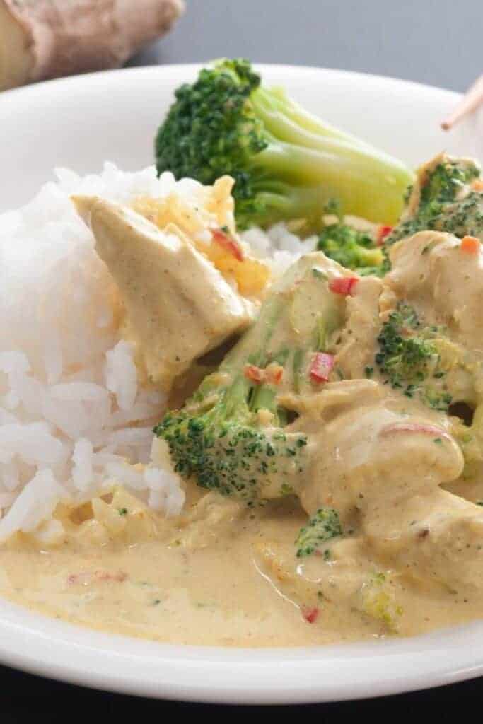 chicken broccoli rice casserole with curry