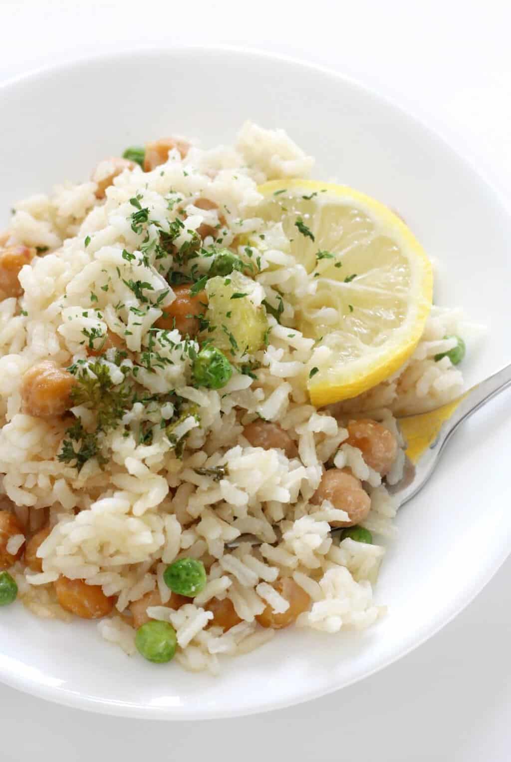 lemon chickpea and rice casserole