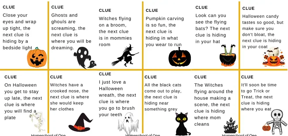 halloween scavenger hunt 1