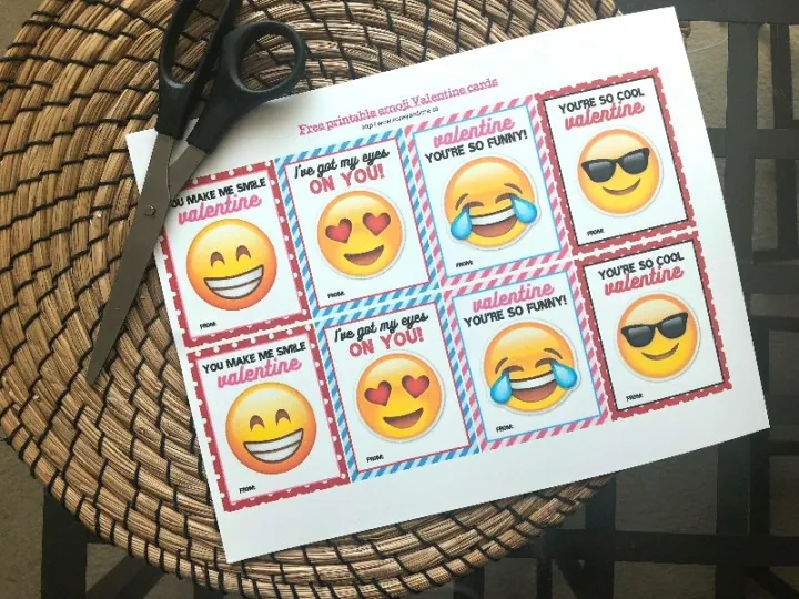 free printable emoji valentine cards honey lime