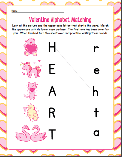 valentine activity pack page