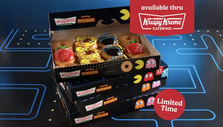 Pac-Man themed Krispy Kreme donuts limited edition.