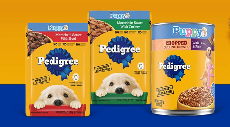 Pedigree puppy food products variety