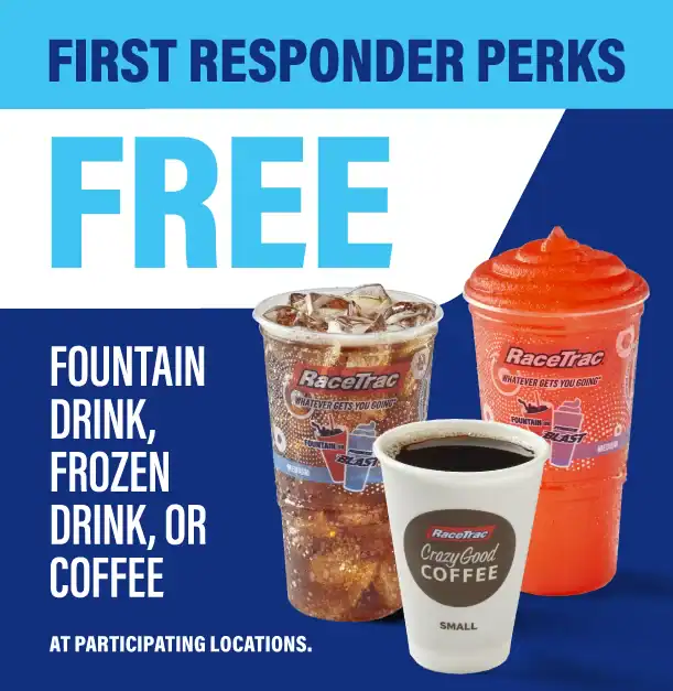 Free drink offer for first responders.