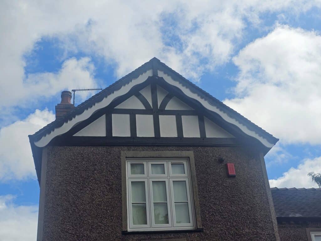 Exterior house painting by professional decorators in the UK.
