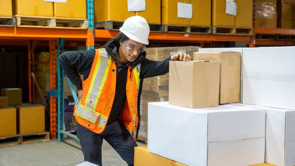 Back injuries are common in warehouses