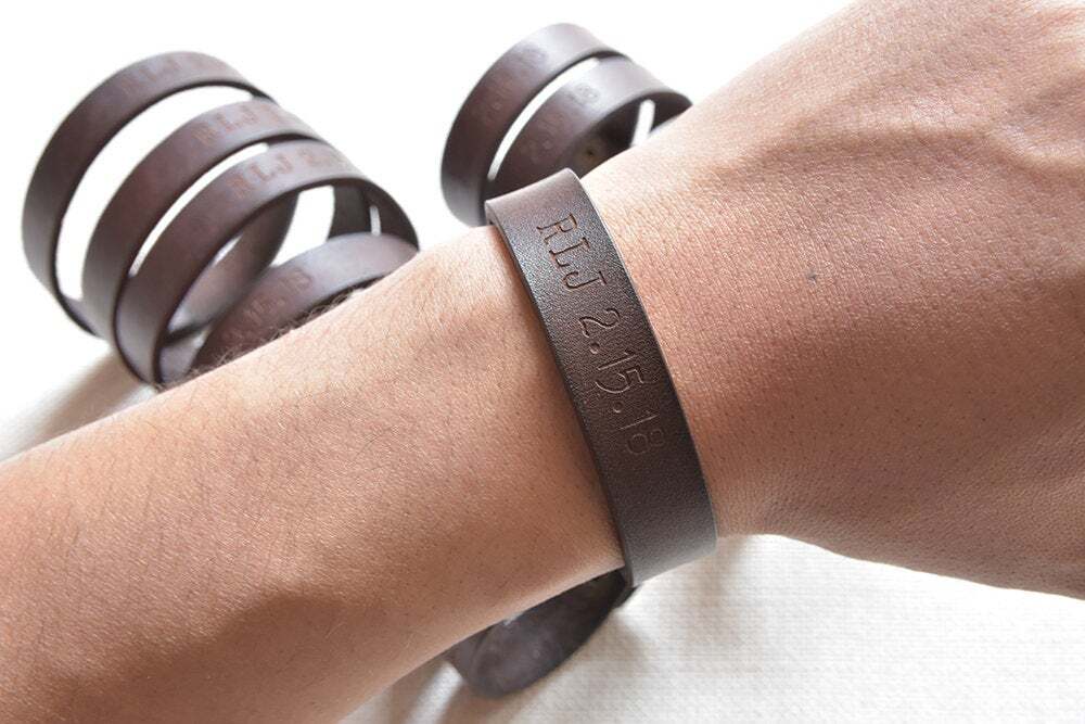 Leather bracelet personalized TA-041-2