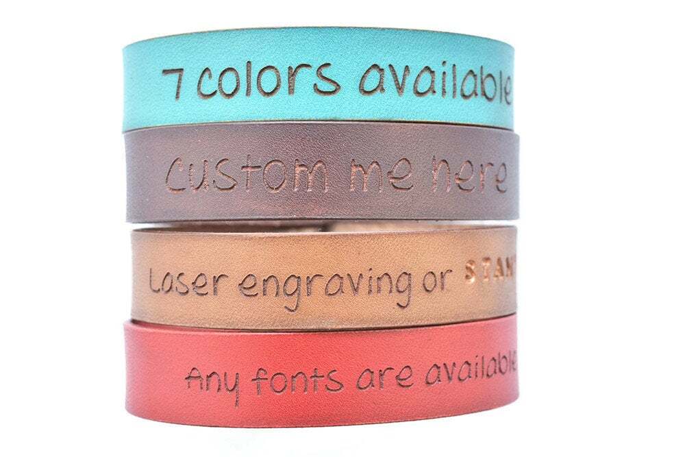 Leather bracelet personalized TA-041-6