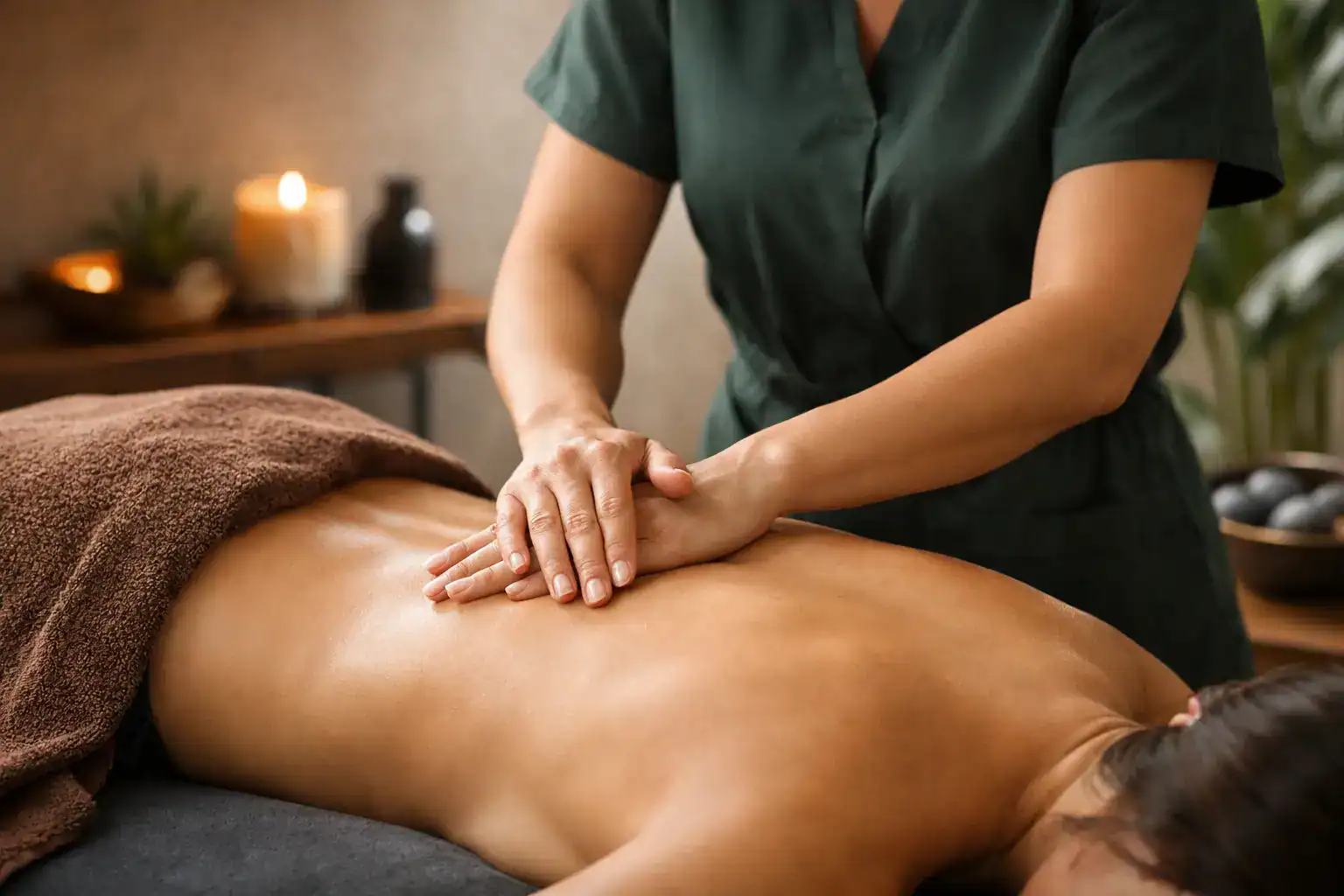 Entspannende Massage bei Tamedes Körperwerkstatt für ganzheitliches Wohlbefinden.